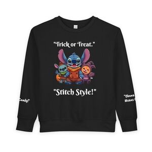 Toddler Halloween Sweatshirt, Trick or Treat Style, Cute Toddler Costume,